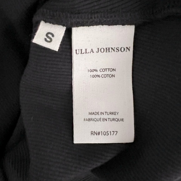 NWT Ulla Johnson Bailey Bow Shoulder Cotton Tank in Noir Black Size Small - Picture 9 of 11